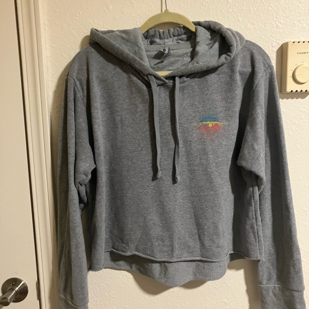 Gray Hoodie with Embroidered Detail